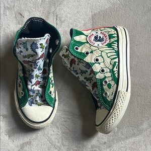 Converse Green Dinosaur Print High-Top Sneakers